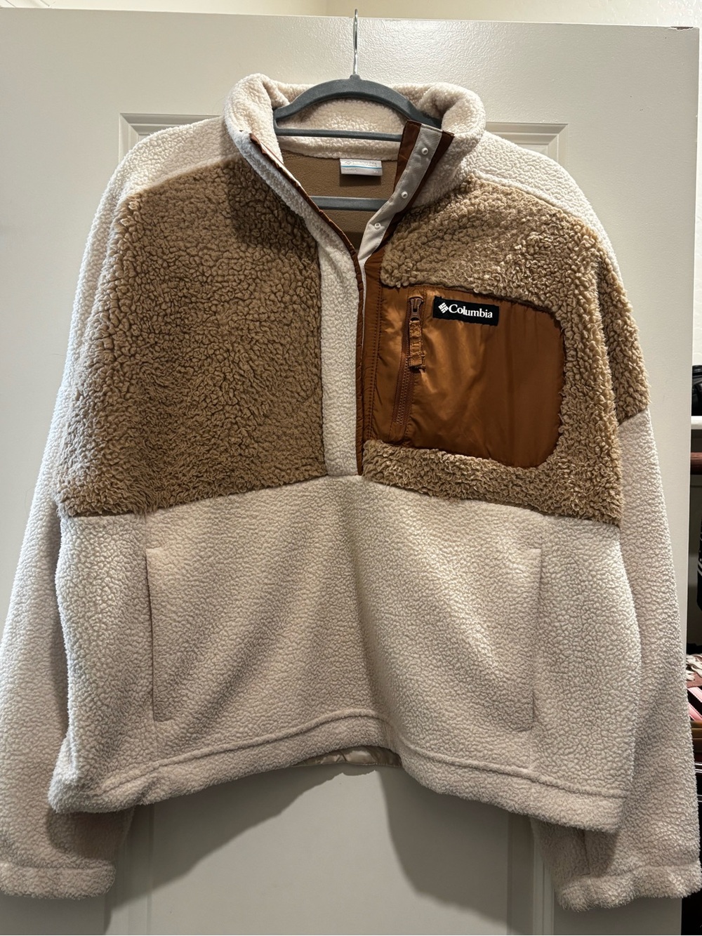 Columbia Fleece Jacket tan/teddy Size XL